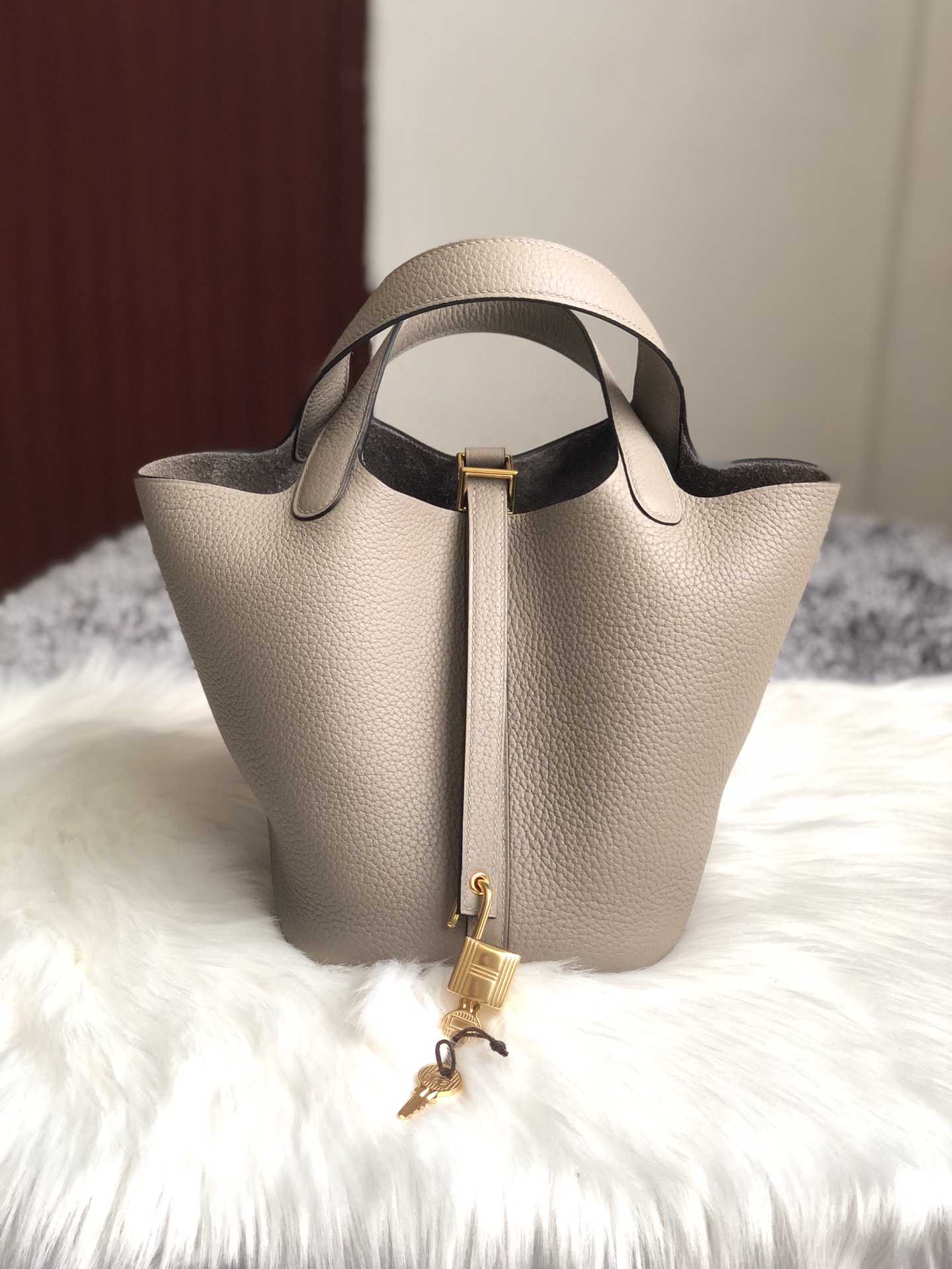 에르메스 피코탄 락18 에토프 금장 소가죽